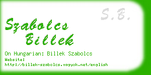 szabolcs billek business card